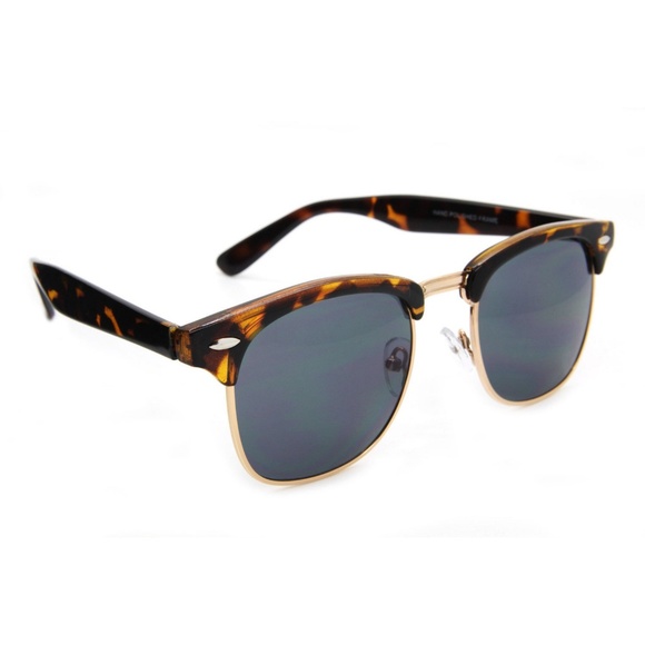 Black Lens Retro Men Square Sunglasses Brown - Picture 4 of 4